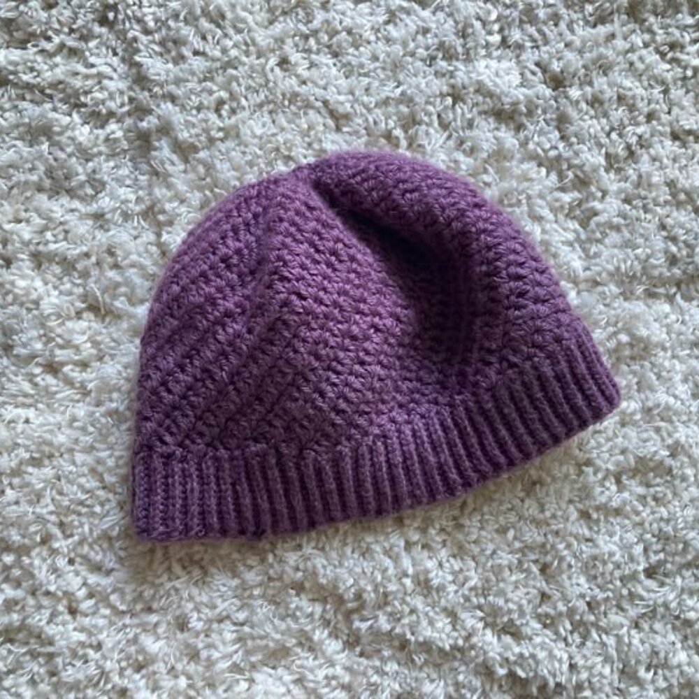 Purple Handmade Hermione Granger Deathly Hallows Crochet Beanie Hat